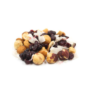 MIX FITNESS Castaña de Caju sin Sal, Avellana Europea, Arandano o Cranberry, Coco Laminado