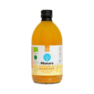 Vinagre de manzana con Curcuma y Jengibre Organico 500ml Marca Manare