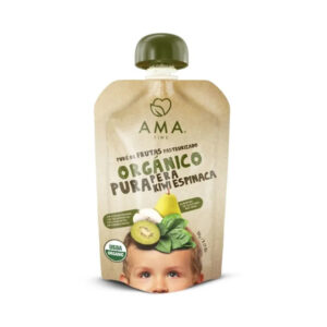 Pure De Frutas y Verduras  Pera kiwi Espinaca 90KL Marca Ama