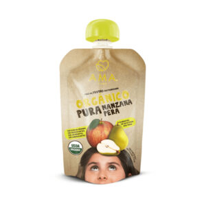 Pure de Frutas y Verduras  Pasteurizado Manzana  Pera Organico 90KL   Marca Ama